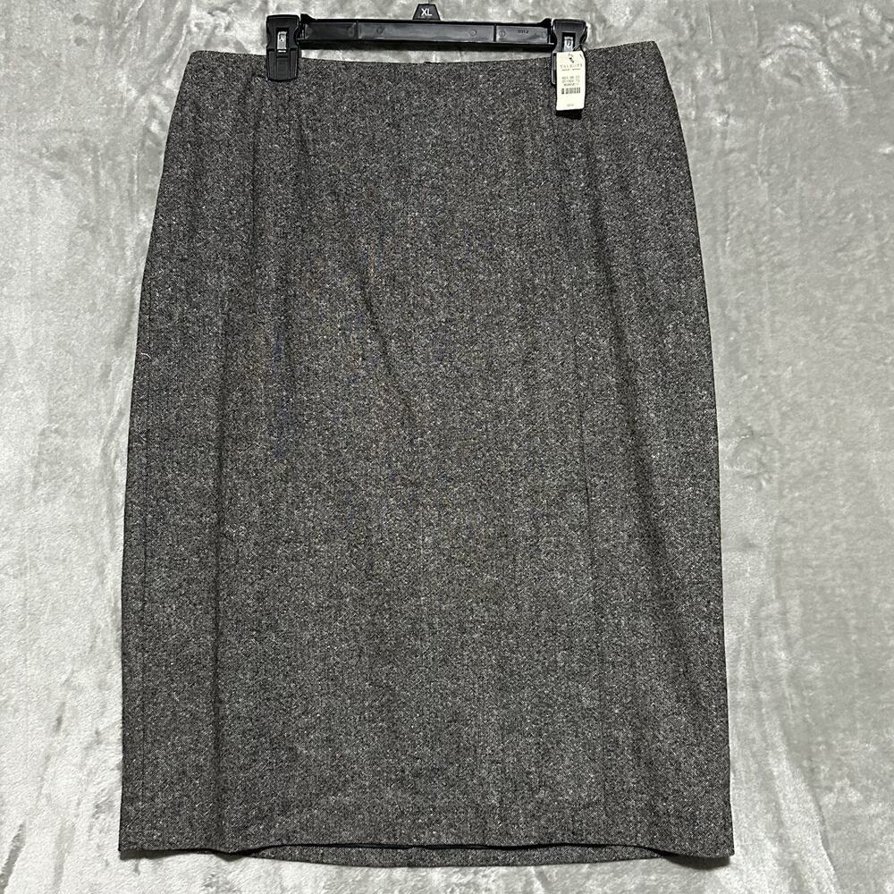 NWT Talbots Tweed Pencil Skirt Womens Size 14W Gray Knee Length Wool Silk‎ Blend